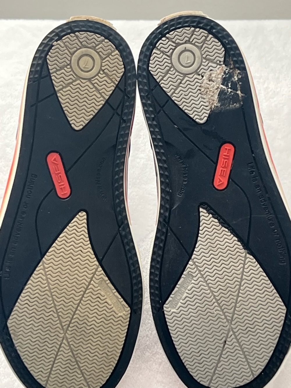 HISEA Men’s Navy and Orange Slip-On Waterproof Rain Boots, Size 7 - Picture 10 of 14